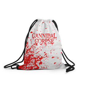 Рюкзак-мешок 3D с принтом cannibal corpse в городе Новоалтайск, 100% полиэстер | плотность ткани — 200 г/м2, размер — 35 х 45 см; лямки — толстые шнурки, застежка на шнуровке, без карманов и подкладки | cannibal | cannibal corpse | cannibal corpse butchered at birth | cannibal corpse eaten back to life | cannibal corpse hammer smashed face | corpse | death metal | металл | пластинки с металлическим лезвием | рок | труп каннибала