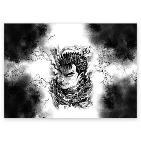Поздравительная открытка с принтом BERSERK БЕРСЕРК в городе Новоалтайск, 100% бумага | плотность бумаги 280 г/м2, матовая, на обратной стороне линовка и место для марки
 | anime | anime berserk | berserk | knight | manga | аниме | аниме берсерк | берсерк | клеймо | манга | рыцарь | япония