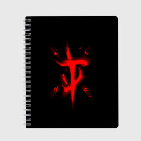Тетрадь с принтом DOOM ETERNAL ДУМ в городе Новоалтайск, 100% бумага | 48 листов, плотность листов — 60 г/м2, плотность картонной обложки — 250 г/м2. Листы скреплены сбоку удобной пружинной спиралью. Уголки страниц и обложки скругленные. Цвет линий — светло-серый
 | demons | devil | doom | doom eternal | doom guy | doom slayer | hell | iddqd | mark of the doom slayer | slayer | ад | гарнило | демоны | дум | палач | палач рока