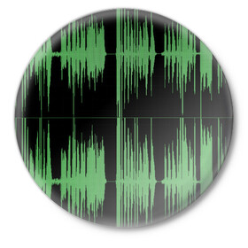 Значок с принтом AUDIOWAVE в городе Новоалтайск,  металл | круглая форма, металлическая застежка в виде булавки | underground | звук | звуковая волна | звукорежиссер | прикол