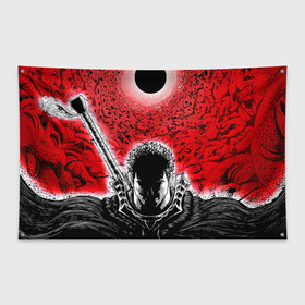 Флаг-баннер с принтом BERSERK | БЕРСЕРК в городе Новоалтайск, 100% полиэстер | размер 67 х 109 см, плотность ткани — 95 г/м2; по краям флага есть четыре люверса для крепления | anime | anime berserk | berserk | knight | manga | аниме | аниме берсерк | берсерк | клеймо | манга | рыцарь | япония