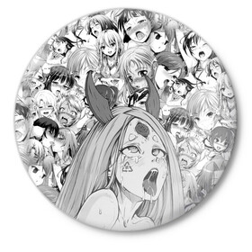Значок с принтом KAGUYA AHEGAO | КАГУЯ АХЕГАО в городе Новоалтайск,  металл | круглая форма, металлическая застежка в виде булавки | Тематика изображения на принте: ahegao | japanese anime | kaguya | kawai | kowai | oppai | otaku | senpai | sugoi | waifu | yandere | ахегао | кагуя | ковай | отаку | семпай | сенпай | сэмпай | яндере | японская анимация