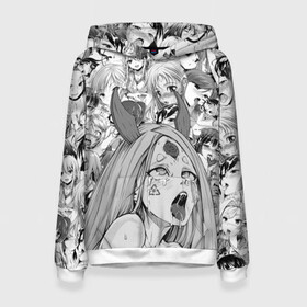 Женская толстовка 3D с принтом KAGUYA AHEGAO чернобелое в городе Новоалтайск, 100% полиэстер  | двухслойный капюшон со шнурком для регулировки, мягкие манжеты на рукавах и по низу толстовки, спереди карман-кенгуру с мягким внутренним слоем. | ahegao | japanese anime | kaguya | kawai | kowai | oppai | otaku | senpai | sugoi | waifu | yandere | ахегао | кагуя | ковай | отаку | семпай | сенпай | сэмпай | яндере | японская анимация