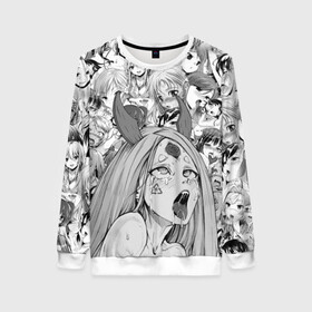 Женский свитшот 3D с принтом KAGUYA AHEGAO чернобелое в городе Новоалтайск, 100% полиэстер с мягким внутренним слоем | круглый вырез горловины, мягкая резинка на манжетах и поясе, свободная посадка по фигуре | ahegao | japanese anime | kaguya | kawai | kowai | oppai | otaku | senpai | sugoi | waifu | yandere | ахегао | кагуя | ковай | отаку | семпай | сенпай | сэмпай | яндере | японская анимация