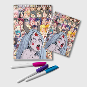 Блокнот с принтом KAGUYA AHEGAO | КАГУЯ АХЕГАО в городе Новоалтайск, 100% бумага | 48 листов, плотность листов — 60 г/м2, плотность картонной обложки — 250 г/м2. Листы скреплены удобной пружинной спиралью. Цвет линий — светло-серый
 | Тематика изображения на принте: ahegao | japanese anime | kaguya | kawai | kowai | oppai | otaku | senpai | sugoi | waifu | yandere | ахегао | кагуя | ковай | отаку | семпай | сенпай | сэмпай | яндере | японская анимация