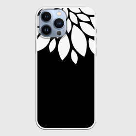 Чехол для iPhone 13 Pro Max с принтом Лепестки в городе Новоалтайск,  |  | лепестки | листья | минимализм | цветок | черно белое