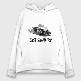 Женское худи Oversize хлопок с принтом LXST SXNTURY в городе Новоалтайск, френч-терри — 70% хлопок, 30% полиэстер. Мягкий теплый начес внутри —100% хлопок | боковые карманы, эластичные манжеты и нижняя кромка, капюшон на магнитной кнопке | 666 | drift | gdm | japan | memphis | music | nissan | phonk | rap | rds | s15 | silvia | стилов