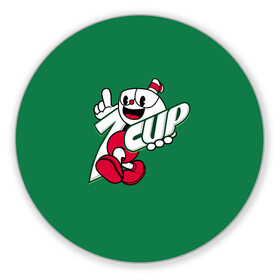 Коврик для мышки круглый с принтом 7CUP в городе Новоалтайск, резина и полиэстер | круглая форма, изображение наносится на всю лицевую часть | 7 | 7cup | art | cartoon | cup | cuphead | devil | dice | game | king | mugman | seven | the | арт | бос | босс | голова | демон | дьявол | игра | капхед | магмен | мультик | мультфильм | платформер | семь | чаша | чашка | человек | черт