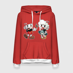 Женская толстовка 3D с принтом CUPHEAD в городе Новоалтайск, 100% полиэстер  | двухслойный капюшон со шнурком для регулировки, мягкие манжеты на рукавах и по низу толстовки, спереди карман-кенгуру с мягким внутренним слоем. | art | cartoon | cup | cuphead | devil | dice | game | king | love | lovers | mugman | the | арт | бос | босс | голова | демон | дьявол | игра | капхед | любовь | магмен | мультик | мультфильм | платформер | чаша | чашка | человек | черт