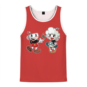 Мужская майка 3D с принтом CUPHEAD в городе Новоалтайск, 100% полиэстер | круглая горловина, приталенный силуэт, длина до линии бедра. Пройма и горловина окантованы тонкой бейкой | art | cartoon | cup | cuphead | devil | dice | game | king | love | lovers | mugman | the | арт | бос | босс | голова | демон | дьявол | игра | капхед | любовь | магмен | мультик | мультфильм | платформер | чаша | чашка | человек | черт
