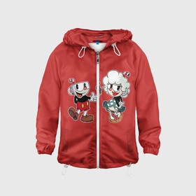 Детская ветровка 3D с принтом CUPHEAD в городе Новоалтайск, 100% полиэстер | подол и капюшон оформлены резинкой с фиксаторами, по бокам два кармана без застежек, один потайной карман на груди | art | cartoon | cup | cuphead | devil | dice | game | king | love | lovers | mugman | the | арт | бос | босс | голова | демон | дьявол | игра | капхед | любовь | магмен | мультик | мультфильм | платформер | чаша | чашка | человек | черт