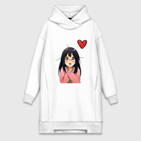 Платье-худи хлопок с принтом Anime love в городе Новоалтайск,  |  | anime | аниме | девушка | очки | сердце | смущение | тян