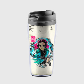Термокружка-непроливайка с принтом Kamado Tanjirou Kimetsu no Yaiba в городе Новоалтайск, внутренняя часть — пищевой пластик, наружная часть — прозрачный пластик, между ними — полиграфическая вставка с рисунком | объем — 350 мл, герметичная крышка | demon slayer | kamado | kimetsu no yaiba | nezuko | tanjiro | аниме | гию томиока | зеницу агацума | иноске хашибира | камадо | клинок | корзинная девочка | манга | музан кибуцуджи | незуко | рассекающий демонов | танджиро