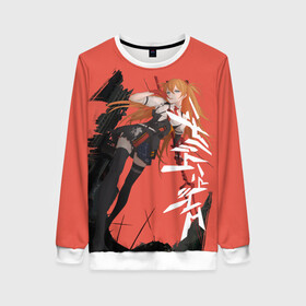 Женский свитшот 3D с принтом Evangelion Asuka Langley в городе Новоалтайск, 100% полиэстер с мягким внутренним слоем | круглый вырез горловины, мягкая резинка на манжетах и поясе, свободная посадка по фигуре | Тематика изображения на принте: eva | eva 00 | eva 01 | eva 02 | rei | rei ayanami | shinji ikari | аска | ева | ева 02 | евангелион