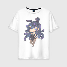 Женская футболка хлопок Oversize с принтом Chibi Mai в городе Новоалтайск, 100% хлопок | свободный крой, круглый ворот, спущенный рукав, длина до линии бедер
 | anime | aobuta | bunny | bunny girl | futaba | kaede | mai | nodoka | pfnds | rio | sakuta | shoko | аниме | анимэ | девочка зайка | зайка | каэдэ | комедия | маи | нодока | панда | рио | сакута | сёко | футаба | шоко
