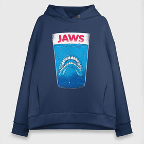 Женское худи Oversize хлопок с принтом Jaws Челюсти - Прикол в городе Новоалтайск, френч-терри — 70% хлопок, 30% полиэстер. Мягкий теплый начес внутри —100% хлопок | боковые карманы, эластичные манжеты и нижняя кромка, капюшон на магнитной кнопке | art | film | horror | killer | merch | movie | parody | shark | teeth | white | акула | арт | белая акула | вставная челюсть | зубы | иллюстрация | кино | мерч | пародия | пародия на постер | пенсия | спилберг | стакан | фильм 