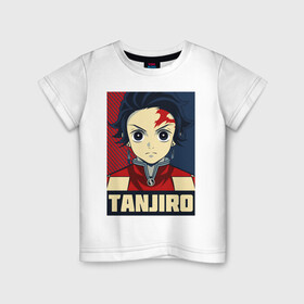 Детская футболка хлопок с принтом Tanjirou Kimetsu no Yaiba в городе Новоалтайск, 100% хлопок | круглый вырез горловины, полуприлегающий силуэт, длина до линии бедер | demon slayer | kamado | kimetsu no yaiba | nezuko | tanjiro | аниме | гию томиока | зеницу агацума | иноске хашибира | камадо | клинок | корзинная девочка | манга | музан кибуцуджи | незуко | рассекающий демонов | танджиро
