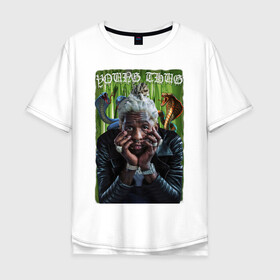 Мужская футболка хлопок Oversize с принтом THUGGER DESIGN Vol.1 в городе Новоалтайск, 100% хлопок | свободный крой, круглый ворот, “спинка” длиннее передней части | slatt | slime | snake | so much fun | young thug