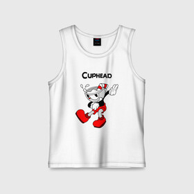 Детская майка хлопок с принтом Cuphead/Капхед в городе Новоалтайск,  |  | cup head | cuphead | run and gun | детям | капхед | капхэд | логотипы игр | персонажи игр | чашка