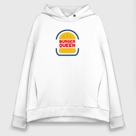 Женское худи Oversize хлопок с принтом Burger Queen в городе Новоалтайск, френч-терри — 70% хлопок, 30% полиэстер. Мягкий теплый начес внутри —100% хлопок | боковые карманы, эластичные манжеты и нижняя кромка, капюшон на магнитной кнопке | burger | burgerlife | burgerlove | burgerlovers | queen