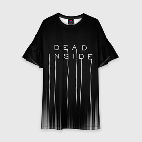Детское платье 3D с принтом DEAD INSIDE | DEATH STRANDING в городе Новоалтайск, 100% полиэстер | прямой силуэт, чуть расширенный к низу. Круглая горловина, на рукавах — воланы | dead inside | dont open | гуль | дед инсайт | дединсайт | дэд инсайт | дэдинсайт | интроверт | кен канеки | мертв внутри | мертвый внутри