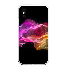 Чехол для iPhone XS Max матовый с принтом Волны в городе Новоалтайск, Силикон | Область печати: задняя сторона чехла, без боковых панелей | Тематика изображения на принте: волны | минимализм | плавность | рисунок | шелк