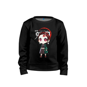 Детский свитшот хлопок с принтом Kamado Tanjirou Kimetsu no Yaiba в городе Новоалтайск, 100% хлопок | круглый вырез горловины, эластичные манжеты, пояс и воротник | demon slayer | kamado | kimetsu no yaiba | nezuko | tanjiro | аниме | гию томиока | зеницу агацума | иноске хашибира | камадо | клинок | корзинная девочка | манга | музан кибуцуджи | незуко | рассекающий демонов | танджиро
