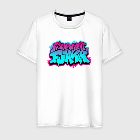 Мужская футболка хлопок с принтом FRIDAY NIGHT FUNKIN NEON LOGO в городе Новоалтайск, 100% хлопок | прямой крой, круглый вырез горловины, длина до линии бедер, слегка спущенное плечо. | dance | friday night funk | friday night funkin | music | the boyfriend | the girlfriend | trash | бойфренд | гёрлфренд | граффити | игры | кликеры | музыка | танцы | треш