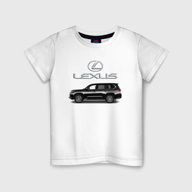 Детская футболка хлопок с принтом LEXUS в городе Новоалтайск, 100% хлопок | круглый вырез горловины, полуприлегающий силуэт, длина до линии бедер | car | jeep | lexus | машина | скорость