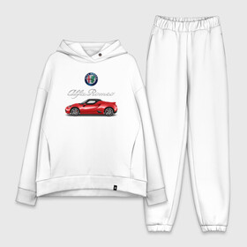 Женский костюм хлопок Oversize с принтом ALFA ROMEO в городе Новоалтайск,  |  | alfa romeo | car | sport | машина | скорость
