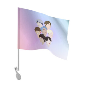 Флаг для автомобиля с принтом БТС Bangtan Boys BTS в городе Новоалтайск, 100% полиэстер | Размер: 30*21 см | bangtan | bangtan boys | boys | bts | minimalist | бангтан | бтс | группа бтс
