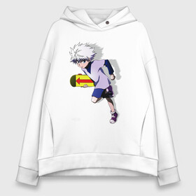 Женское худи Oversize хлопок с принтом Killua в городе Новоалтайск, френч-терри — 70% хлопок, 30% полиэстер. Мягкий теплый начес внутри —100% хлопок | боковые карманы, эластичные манжеты и нижняя кромка, капюшон на магнитной кнопке | anime | bike | gon | hunter x hunter | killua | аниме | аниме парень | гон | килуа | мотоцикл | охотник против охотника | охотник х охотник