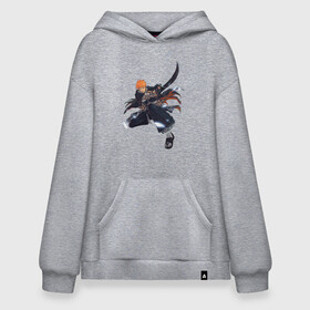 Худи SuperOversize хлопок с принтом Ichigo Kurosaki Bleach в городе Новоалтайск, 70% хлопок, 30% полиэстер, мягкий начес внутри | карман-кенгуру, эластичная резинка на манжетах и по нижней кромке, двухслойный капюшон
 | anime | bleach | hero | ichigo kurosaki | manga | блич | герой | ичиго куросаки