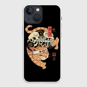 Чехол для iPhone 13 mini с принтом Cat of Death в городе Новоалтайск,  |  | cat | cats | death | japan | ninja | samurai | shogun | skull | yakuza | катана | кот | котенок | коты | котэ | котята | кошка | ниндзя | самурай | сёгун | череп | якудза | япония