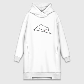 Платье-худи хлопок с принтом Bongo Cat в городе Новоалтайск,  |  | bongo cat | bongocat | cat | cat mem | cat meme | бонго кот | бонго кэт | киса | киска | кот | кот играет | кот мем | кот стучит | кот хлопает | кот шлёпает | котенок | котик | кошка | мем котик | мемный кот