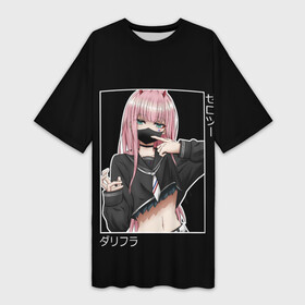 Платье-футболка 3D с принтом Zero Two в городе Новоалтайск,  |  | 002 | 02 | ahegao | anime | darling | franx | franxx | girl | girls | in | senpai | the | two | waifu | zero | zerotwo | аниме | ахегао | вайфу | девушка | зеро | семпай | сенпай | ту | тян | хика | хикка
