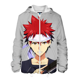 Мужская куртка 3D с принтом Food wars Shokugeki no Soma в городе Новоалтайск, ткань верха — 100% полиэстер, подклад — флис | прямой крой, подол и капюшон оформлены резинкой с фиксаторами, два кармана без застежек по бокам, один большой потайной карман на груди. Карман на груди застегивается на липучку | Тематика изображения на принте: anime | cook | food | food wars | manga | shokugeki no soma | аниме | еда | кулинарные поединки сомы | кухня | манга | повар | повар боец сома