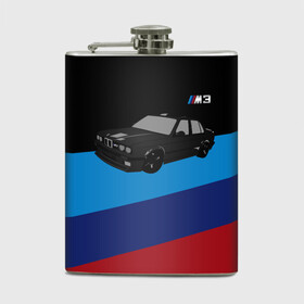 Фляга с принтом BMW M3 в городе Новоалтайск, металлический корпус | емкость 0,22 л, размер 125 х 94 мм. Виниловая наклейка запечатывается полностью | Тематика изображения на принте: bmw | m3 | авто | бмв | бумер | спорт