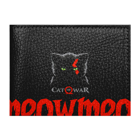 Обложка для студенческого билета с принтом Cat of war в городе Новоалтайск, натуральная кожа | Размер: 11*8 см; Печать на всей внешней стороне | Тематика изображения на принте: cat | gad of war | game | games | god of war | god of wor | атрей | атрэй | бог войны | игра | игры | кот | котёнок | кошки | кратос