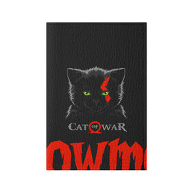 Обложка для паспорта матовая кожа с принтом Cat of war в городе Новоалтайск, натуральная матовая кожа | размер 19,3 х 13,7 см; прозрачные пластиковые крепления | Тематика изображения на принте: cat | gad of war | game | games | god of war | god of wor | атрей | атрэй | бог войны | игра | игры | кот | котёнок | кошки | кратос