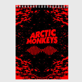 Скетчбук с принтом arctic monkeys в городе Новоалтайск, 100% бумага
 | 48 листов, плотность листов — 100 г/м2, плотность картонной обложки — 250 г/м2. Листы скреплены сверху удобной пружинной спиралью | Тематика изображения на принте: arctic monkeys | arctic monkeys live | do i wanna know | domino | domino records | full album | lyrics | mardy bum | whyd you only call me when youre high | арктические обезьяны | домино пластинки | полный альбом | тексты песен