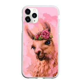 Чехол для iPhone 11 Pro Max матовый с принтом лама с цветами в городе Новоалтайск, Силикон |  | llama | альпака | животные | лама