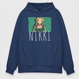 Мужское худи Oversize хлопок с принтом Nikki в городе Новоалтайск, френч-терри — 70% хлопок, 30% полиэстер. Мягкий теплый начес внутри —100% хлопок | боковые карманы, эластичные манжеты и нижняя кромка, капюшон на магнитной кнопке | dr. stone | kohaku | senku | taiju | доктор стоун | исигами сэнку | кохаку | сэнку | тайдзю | цукаса