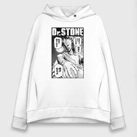 Женское худи Oversize хлопок с принтом Dr Stone в городе Новоалтайск, френч-терри — 70% хлопок, 30% полиэстер. Мягкий теплый начес внутри —100% хлопок | боковые карманы, эластичные манжеты и нижняя кромка, капюшон на магнитной кнопке | dr. stone | kohaku | senku | taiju | доктор стоун | исигами сэнку | кохаку | сэнку | тайдзю | цукаса