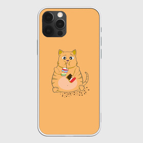 Чехол для iPhone 12 Pro Max с принтом РЫЖИЙ КОТ ТОЛСТЯК в городе Новоалтайск, Силикон |  | cat. котенок | ginger | антиспорт | барсик | детский | коктейль | летний | мем | мультики | обжора | пушистый | смешные кошки | шоколад