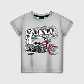 Детская футболка 3D с принтом Bike Rally Laughlin 2018 в городе Новоалтайск, 100% гипоаллергенный полиэфир | прямой крой, круглый вырез горловины, длина до линии бедер, чуть спущенное плечо, ткань немного тянется | speed | байкеры | гонки | девушки | скорость