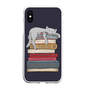 Чехол для iPhone XS Max матовый с принтом Relax Cat в городе Новоалтайск, Силикон | Область печати: задняя сторона чехла, без боковых панелей | book | cat | chill | kitty | relax | sleep | книга | книги | книжный | кот | котенок | кошка | расслабление | релакс | сон | сонливость | чил