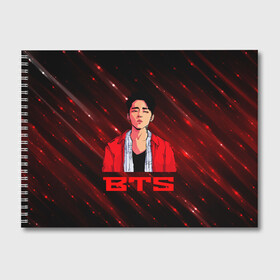Альбом для рисования с принтом BTS Red and black в городе Новоалтайск, 100% бумага
 | матовая бумага, плотность 200 мг. | Тематика изображения на принте: bts | k pop | kpop | rm | аниме | бтс | ви | джей хоуп | джонгук | кпоп | сюга | чимин | чин | япония