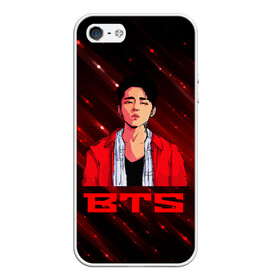 Чехол для iPhone 5/5S матовый с принтом BTS Red and black в городе Новоалтайск, Силикон | Область печати: задняя сторона чехла, без боковых панелей | bts | k pop | kpop | rm | аниме | бтс | ви | джей хоуп | джонгук | кпоп | сюга | чимин | чин | япония