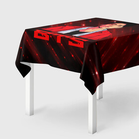 Скатерть 3D с принтом BTS Red and black в городе Новоалтайск, 100% полиэстер (ткань не мнется и не растягивается) | Размер: 150*150 см | bts | k pop | kpop | rm | аниме | бтс | ви | джей хоуп | джонгук | кпоп | сюга | чимин | чин | япония